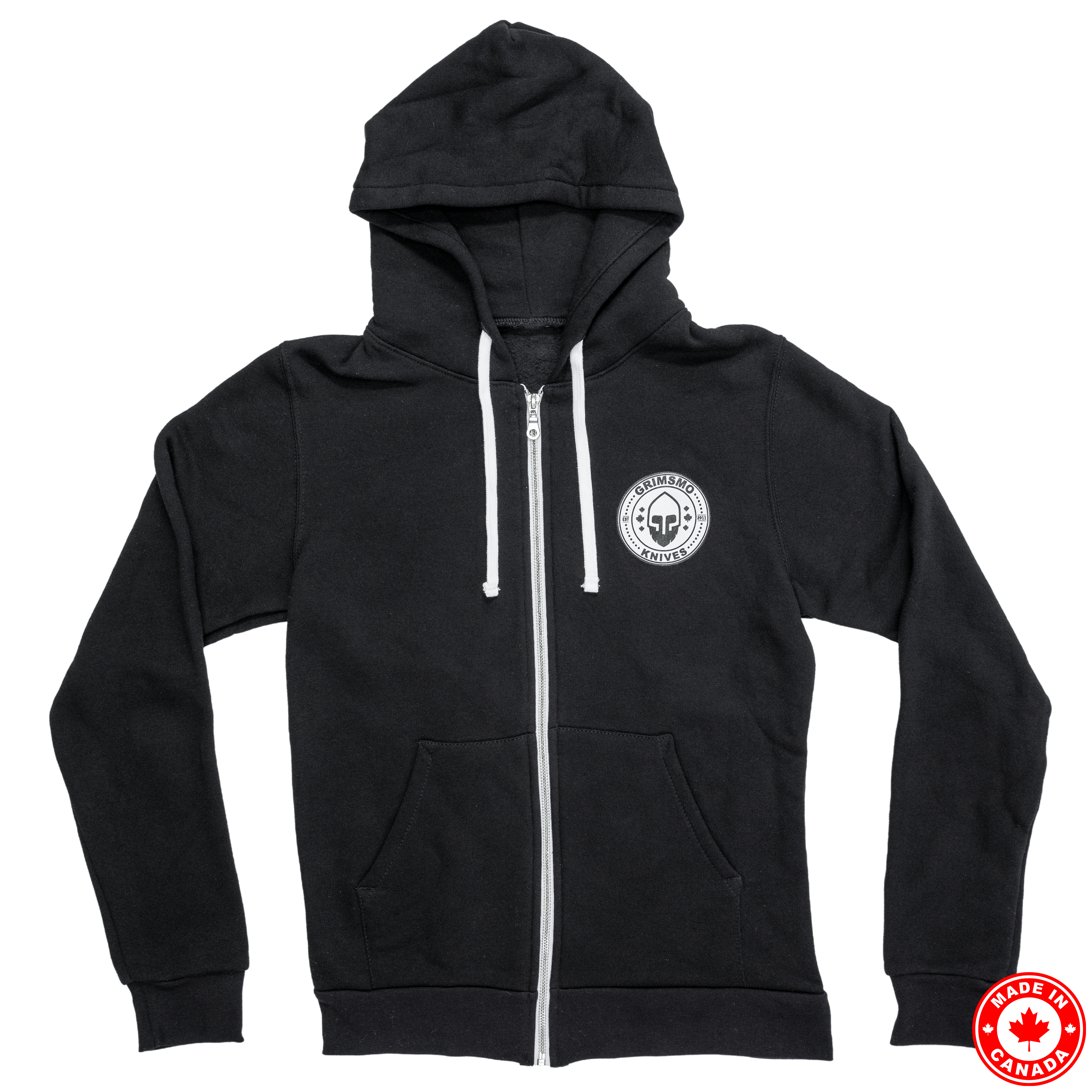 Grimsmo Badge Hoodie - Black Zip-Up