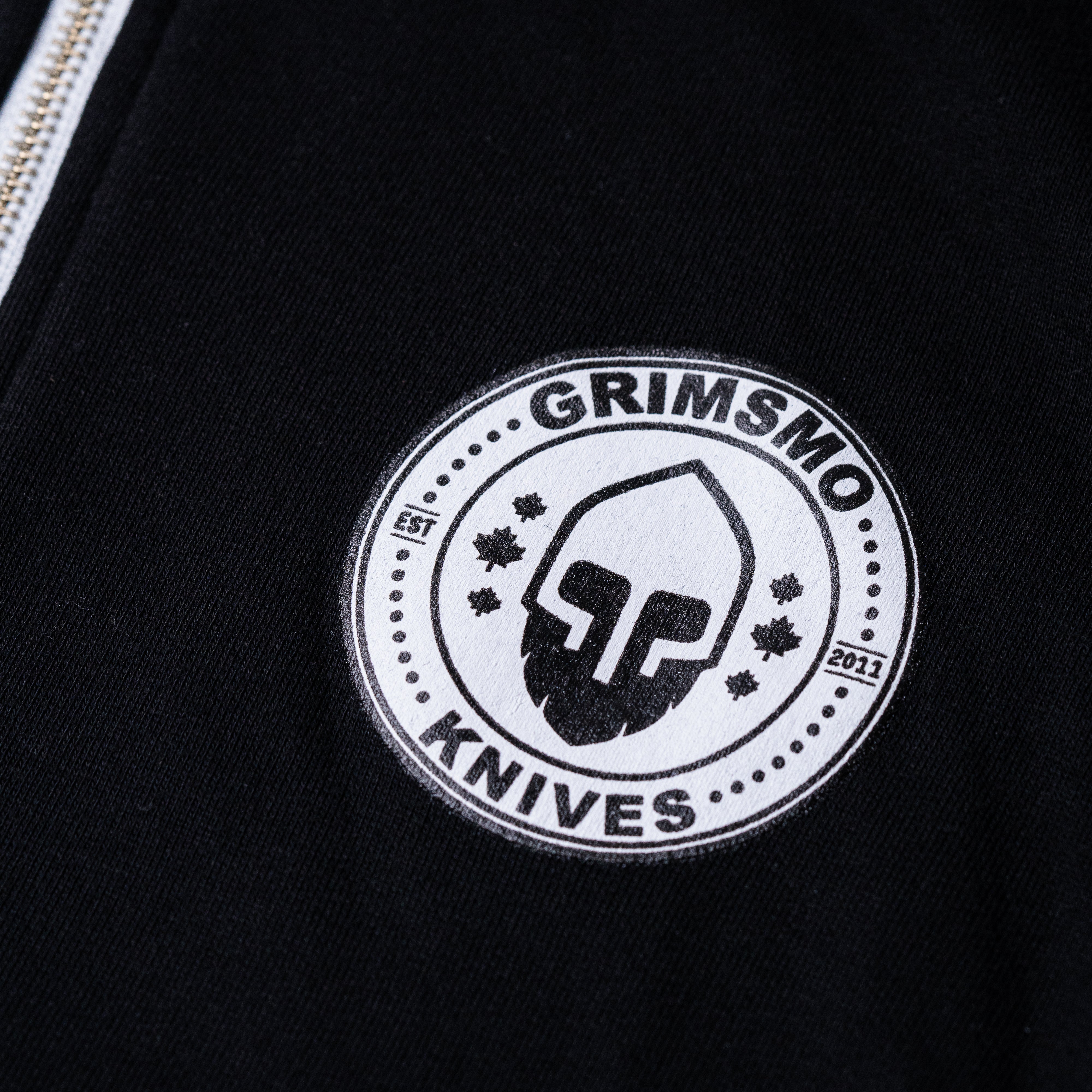 Grimsmo Badge Hoodie - Black Zip-Up